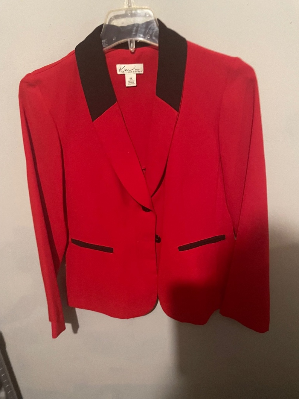 Kim Rogers women’s 6P red jacket with black trim